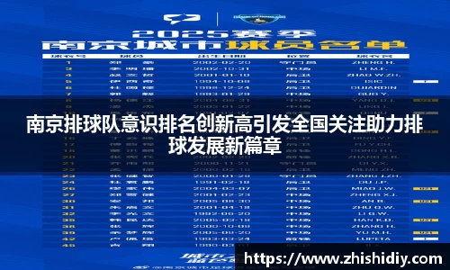 南京排球队意识排名创新高引发全国关注助力排球发展新篇章